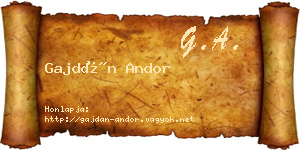 Gajdán Andor névjegykártya